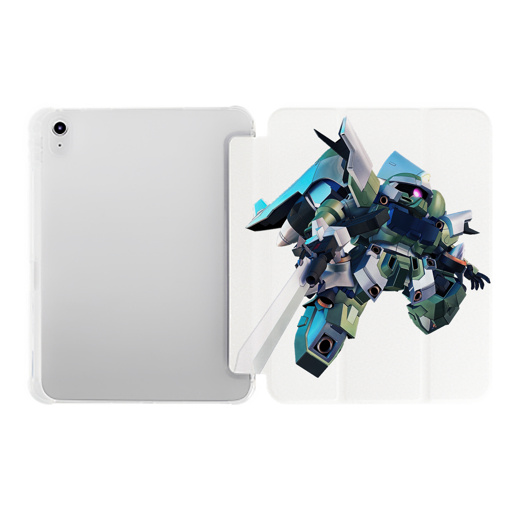 （画像用） 機動戦士ガンダム Mobile Suit Gundam IPad ケース ペン収納付き 三つ折りスタンド PUレザー×シリコン 対応機種9.5/10.5/10.9インチ